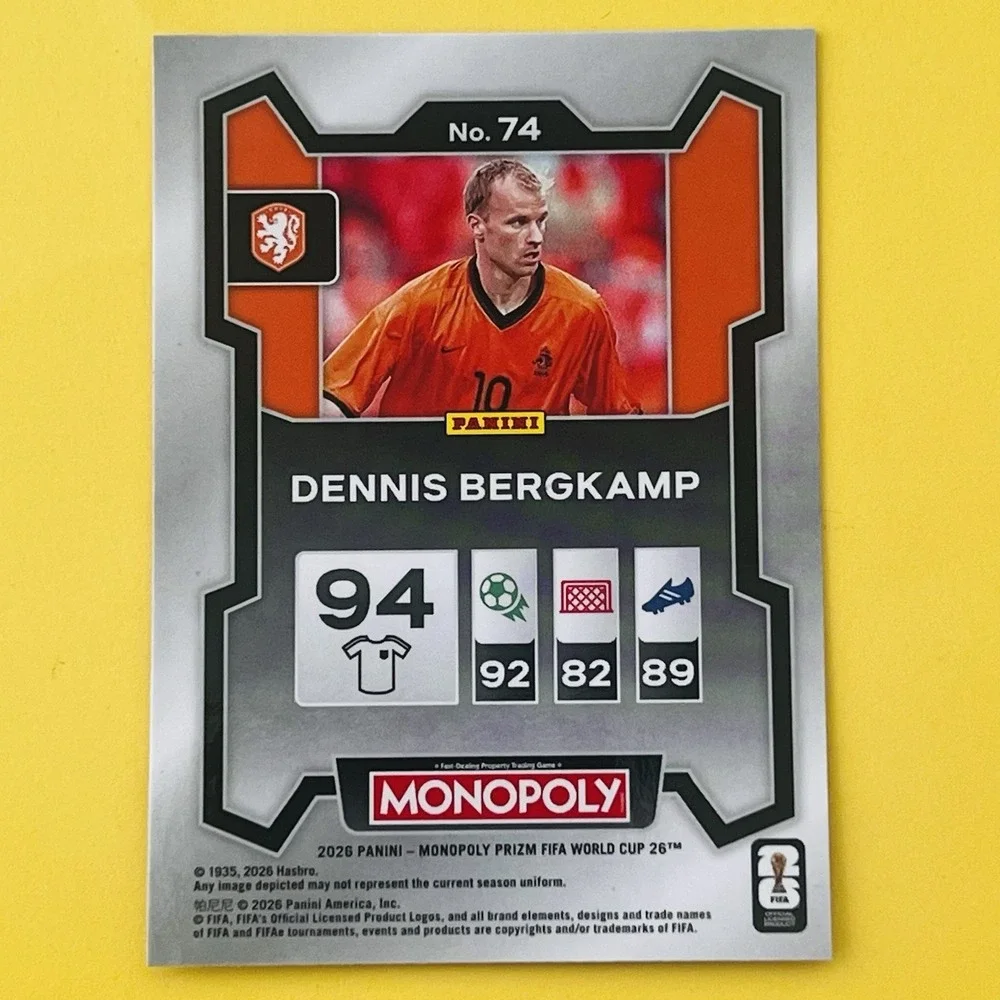 2026 Panini Prizm Monopoly FIFA World Cup Dennis Bergkamp Silver Netherlands #74